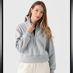 Varley Duray Cozy Gray Sherpa Pullover